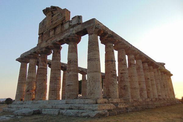 The Temple of Athena in Paestum, Italy